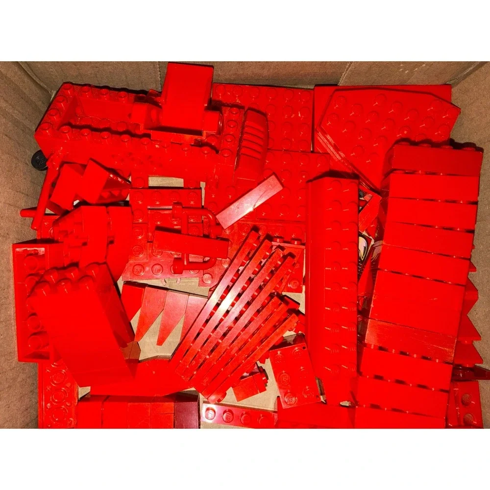 LEGO‎ Red Bulk Brick Lot Assorted Pieces Plates Bricks 13.5oz Mixed Parts